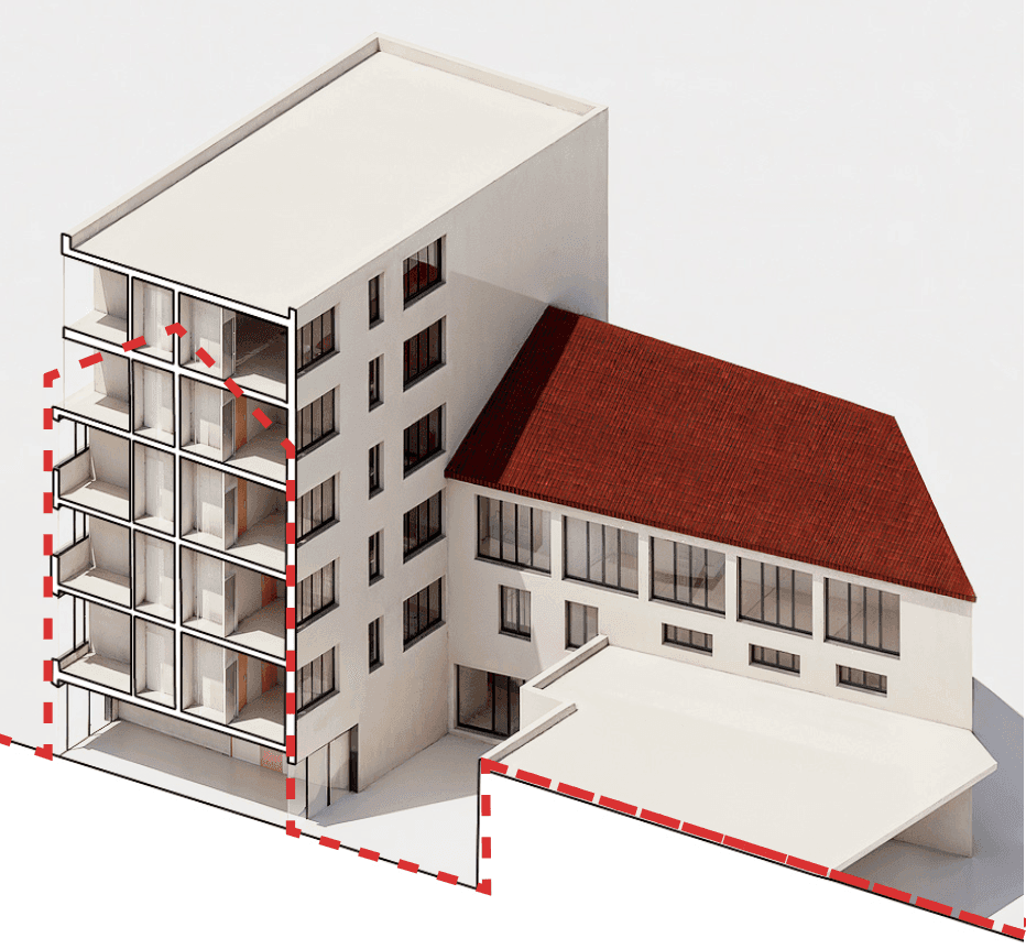 Vue volumétrique du projet de transformation au 10 rue Juliette-Dodu